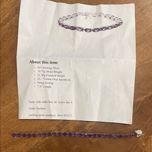 Sterling Silver Amethyst Bracelet